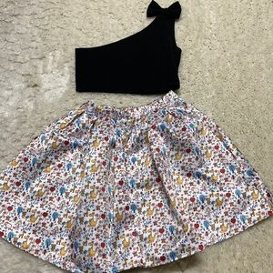 Shein Girls Fairytale Circle Skirt and Black Bow Crop Top-12